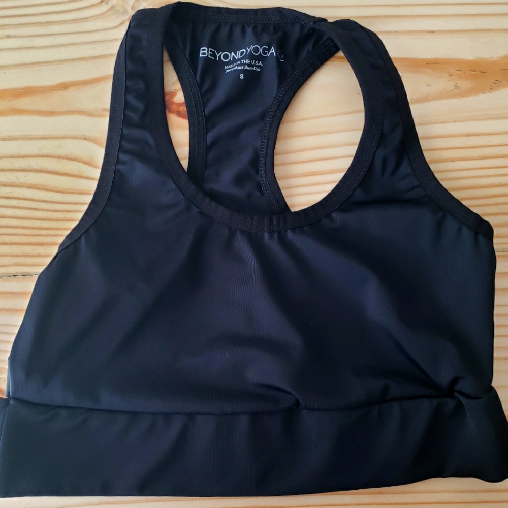 Beyond Yoga small black sports bra